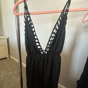 Cutout black maxi dress